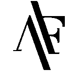 AF monogram logo that has been stylized with the letters A and F overlapping brightly in black. Digital Marketer